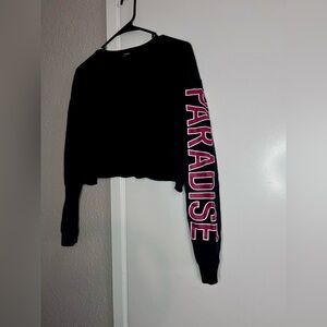 Black long sleeve crop top size large.
